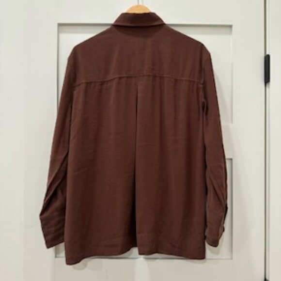ZARA Brown Long sleeve button down blouse - Picture 2 of 4